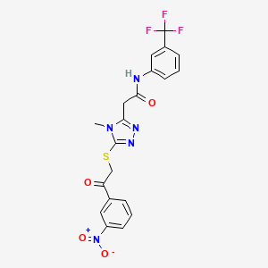 2-(4-methyl-5-{[2-(3-nitrophenyl)-2-oxoethyl]sulfanyl}-4H-1,2,4-triazol-3-yl)-N-[3-(trifluoromethyl)phenyl]acetamide