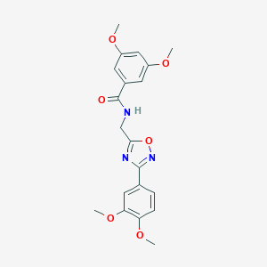 molecular formula C20H21N3O6 B360382 N-{[3-(3,4-dimethoxyphenyl)-1,2,4-oxadiazol-5-yl]methyl}-3,5-dimethoxybenzamide CAS No. 920430-93-9