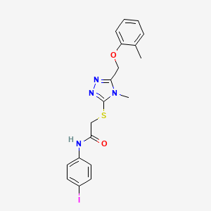 molecular formula C19H19IN4O2S B3603824 N-(4-iodophenyl)-2-({4-methyl-5-[(2-methylphenoxy)methyl]-4H-1,2,4-triazol-3-yl}sulfanyl)acetamide 