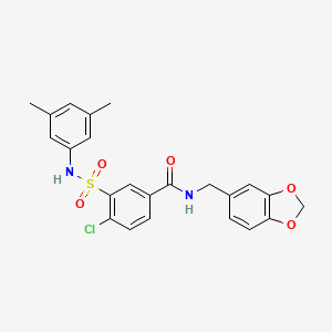 N-(1,3-benzodioxol-5-ylmethyl)-4-chloro-3-{[(3,5-dimethylphenyl)amino]sulfonyl}benzamide