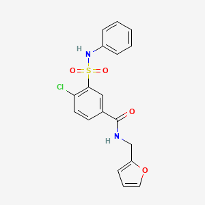 4-chloro-N-(furan-2-ylmethyl)-3-(phenylsulfamoyl)benzamide