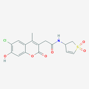 molecular formula C16H14ClNO6S B360384 2-(6-chloro-7-hydroxy-4-methyl-2-oxo-2H-chromen-3-yl)-N-(1,1-dioxido-2,3-dihydro-3-thienyl)acetamide CAS No. 919721-33-8