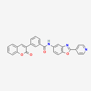 3-(2-oxo-2H-chromen-3-yl)-N-[2-(pyridin-4-yl)-1,3-benzoxazol-5-yl]benzamide