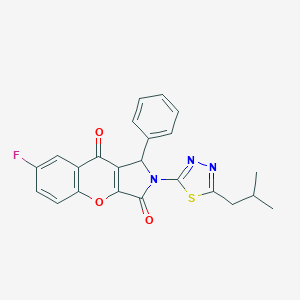molecular formula C23H18FN3O3S B360388 7-Fluoro-2-(5-isobutyl-1,3,4-thiadiazol-2-yl)-1-phenyl-1,2-dihydrochromeno[2,3-c]pyrrole-3,9-dione CAS No. 848683-08-9