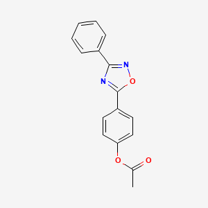 molecular formula C16H12N2O3 B3603880 [4-(3-Phenyl-1,2,4-oxadiazol-5-yl)phenyl] acetate 