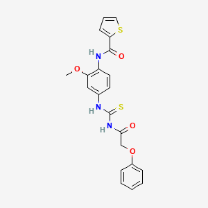 molecular formula C21H19N3O4S2 B3603893 N-[2-methoxy-4-({[(phenoxyacetyl)amino]carbonothioyl}amino)phenyl]-2-thiophenecarboxamide 