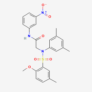 molecular formula C24H25N3O6S B3603904 N~2~-(3,5-dimethylphenyl)-N~2~-[(2-methoxy-5-methylphenyl)sulfonyl]-N~1~-(3-nitrophenyl)glycinamide 