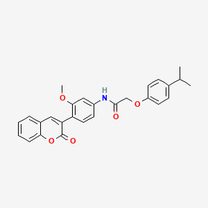 N-[3-methoxy-4-(2-oxo-2H-chromen-3-yl)phenyl]-2-[4-(propan-2-yl)phenoxy]acetamide