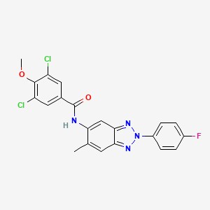 molecular formula C21H15Cl2FN4O2 B3603947 3,5-dichloro-N-[2-(4-fluorophenyl)-6-methyl-2H-1,2,3-benzotriazol-5-yl]-4-methoxybenzamide 