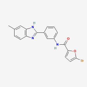 molecular formula C19H14BrN3O2 B3603956 5-bromo-N-[3-(5-methyl-1H-benzimidazol-2-yl)phenyl]-2-furamide 