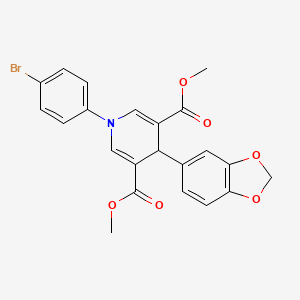 molecular formula C22H18BrNO6 B3603961 dimethyl 4-(1,3-benzodioxol-5-yl)-1-(4-bromophenyl)-1,4-dihydro-3,5-pyridinedicarboxylate 