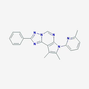 molecular formula C21H18N6 B360398 8,9-dimethyl-7-(6-methyl-2-pyridinyl)-2-phenyl-7H-pyrrolo[3,2-e][1,2,4]triazolo[1,5-c]pyrimidine CAS No. 921111-49-1