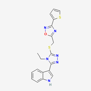 3-[4-ETHYL-5-({[3-(THIOPHEN-2-YL)-1,2,4-OXADIAZOL-5-YL]METHYL}SULFANYL)-1,2,4-TRIAZOL-3-YL]-1H-INDOLE