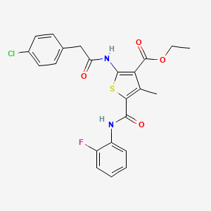 Ethyl 2-[2-(4-chlorophenyl)acetamido]-5-[(2-fluorophenyl)carbamoyl]-4-methylthiophene-3-carboxylate