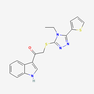 2-{[4-ETHYL-5-(THIOPHEN-2-YL)-4H-1,2,4-TRIAZOL-3-YL]SULFANYL}-1-(1H-INDOL-3-YL)ETHAN-1-ONE