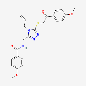 4-methoxy-N-{[5-{[2-(4-methoxyphenyl)-2-oxoethyl]sulfanyl}-4-(prop-2-en-1-yl)-4H-1,2,4-triazol-3-yl]methyl}benzamide