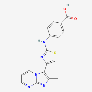 4-{[4-(2-methylimidazo[1,2-a]pyrimidin-3-yl)-1,3-thiazol-2-yl]amino}benzoic acid