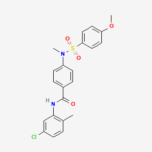 molecular formula C22H21ClN2O4S B3604038 N-(5-chloro-2-methylphenyl)-4-[[(4-methoxyphenyl)sulfonyl](methyl)amino]benzamide 