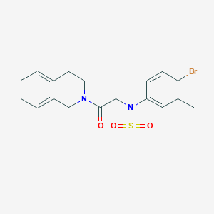 molecular formula C19H21BrN2O3S B3604040 N-(4-bromo-3-methylphenyl)-N-[2-(3,4-dihydro-1H-isoquinolin-2-yl)-2-oxoethyl]methanesulfonamide 