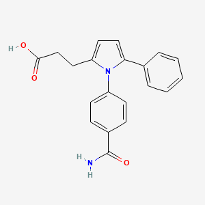 3-[1-(4-carbamoylphenyl)-5-phenyl-1H-pyrrol-2-yl]propanoic acid