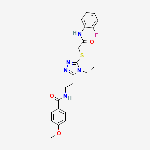 N-{2-[4-ethyl-5-({2-[(2-fluorophenyl)amino]-2-oxoethyl}sulfanyl)-4H-1,2,4-triazol-3-yl]ethyl}-4-methoxybenzamide