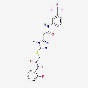 2-[5-({2-[(2-fluorophenyl)amino]-2-oxoethyl}sulfanyl)-4-methyl-4H-1,2,4-triazol-3-yl]-N-[3-(trifluoromethyl)phenyl]acetamide