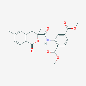 molecular formula C22H21NO7 B360413 dimethyl 2-[(3,6-dimethyl-1-oxo-4H-isochromene-3-carbonyl)amino]benzene-1,4-dicarboxylate CAS No. 902029-46-3