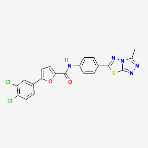 molecular formula C21H13Cl2N5O2S B3604147 5-(3,4-dichlorophenyl)-N-[4-(3-methyl[1,2,4]triazolo[3,4-b][1,3,4]thiadiazol-6-yl)phenyl]-2-furamide 