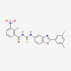 N-({[2-(3,5-dimethylphenyl)-1,3-benzoxazol-5-yl]amino}carbonothioyl)-2-methyl-3-nitrobenzamide