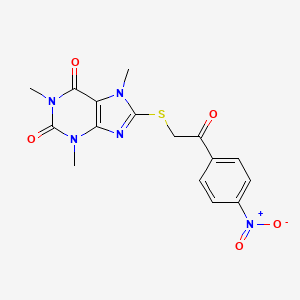 1,3,7-TRIMETHYL-8-{[2-(4-NITROPHENYL)-2-OXOETHYL]SULFANYL}-2,3,6,7-TETRAHYDRO-1H-PURINE-2,6-DIONE