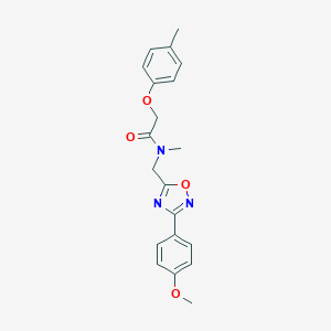 molecular formula C20H21N3O4 B360418 N-{[3-(4-methoxyphenyl)-1,2,4-oxadiazol-5-yl]methyl}-N-methyl-2-(4-methylphenoxy)acetamide CAS No. 896659-94-2