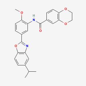 N-[5-(5-isopropyl-1,3-benzoxazol-2-yl)-2-methoxyphenyl]-2,3-dihydro-1,4-benzodioxine-6-carboxamide