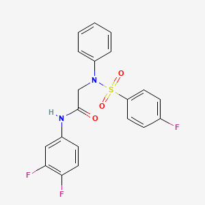 molecular formula C20H15F3N2O3S B3604201 N~1~-(3,4-difluorophenyl)-N~2~-[(4-fluorophenyl)sulfonyl]-N~2~-phenylglycinamide 