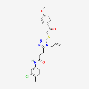 N-(3-chloro-4-methylphenyl)-3-[5-{[2-(4-methoxyphenyl)-2-oxoethyl]sulfanyl}-4-(prop-2-en-1-yl)-4H-1,2,4-triazol-3-yl]propanamide