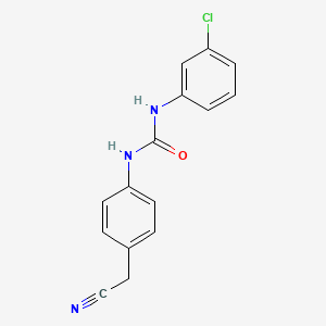 molecular formula C15H12ClN3O B3604220 1-(3-Chlorophenyl)-3-[4-(cyanomethyl)phenyl]urea 