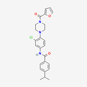 N-{3-chloro-4-[4-(2-furoyl)-1-piperazinyl]phenyl}-4-isopropylbenzamide