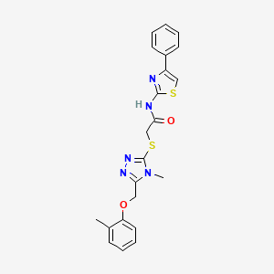 2-({4-methyl-5-[(2-methylphenoxy)methyl]-4H-1,2,4-triazol-3-yl}sulfanyl)-N-(4-phenyl-1,3-thiazol-2-yl)acetamide