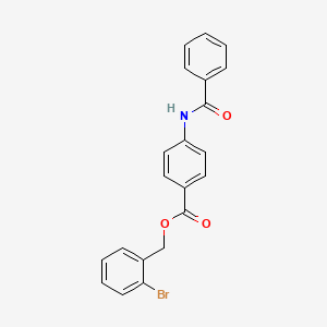 molecular formula C21H16BrNO3 B3604260 2-bromobenzyl 4-(benzoylamino)benzoate 