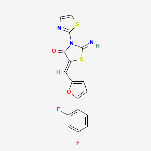 molecular formula C17H9F2N3O2S2 B3604361 5-{[5-(2,4-difluorophenyl)-2-furyl]methylene}-2-imino-3-(1,3-thiazol-2-yl)-1,3-thiazolidin-4-one 