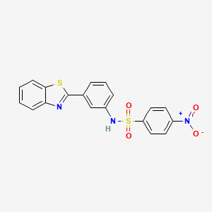 molecular formula C19H13N3O4S2 B3604380 N-[3-(1,3-benzothiazol-2-yl)phenyl]-4-nitrobenzenesulfonamide 