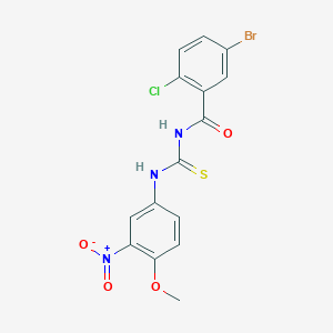 molecular formula C15H11BrClN3O4S B3604401 5-bromo-2-chloro-N-{[(4-methoxy-3-nitrophenyl)amino]carbonothioyl}benzamide 