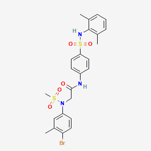 molecular formula C24H26BrN3O5S2 B3604412 N~2~-(4-bromo-3-methylphenyl)-N~1~-(4-{[(2,6-dimethylphenyl)amino]sulfonyl}phenyl)-N~2~-(methylsulfonyl)glycinamide 