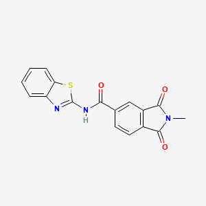 molecular formula C17H11N3O3S B3604429 N-1,3-benzothiazol-2-yl-2-methyl-1,3-dioxo-5-isoindolinecarboxamide 