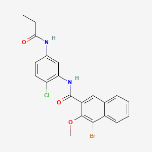molecular formula C21H18BrClN2O3 B3604433 4-bromo-N-[2-chloro-5-(propionylamino)phenyl]-3-methoxy-2-naphthamide 