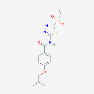 molecular formula C15H19N3O4S2 B360445 N-(5-(ethylsulfonyl)-1,3,4-thiadiazol-2-yl)-4-isobutoxybenzamide CAS No. 901658-16-0