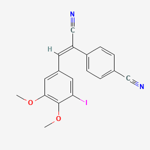 molecular formula C18H13IN2O2 B3604456 4-[1-cyano-2-(3-iodo-4,5-dimethoxyphenyl)vinyl]benzonitrile 