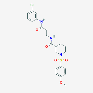 molecular formula C22H26ClN3O5S B360446 N-[3-(3-chloroanilino)-3-oxopropyl]-1-[(4-methoxyphenyl)sulfonyl]-3-piperidinecarboxamide CAS No. 920455-92-1