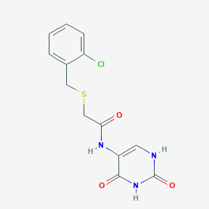 molecular formula C13H12ClN3O3S B3604464 2-[(2-chlorobenzyl)thio]-N-(2,4-dioxo-1,2,3,4-tetrahydro-5-pyrimidinyl)acetamide 