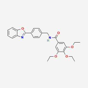 molecular formula C27H28N2O5 B3604473 N-[4-(1,3-benzoxazol-2-yl)benzyl]-3,4,5-triethoxybenzamide 
