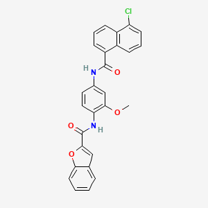 molecular formula C27H19ClN2O4 B3604476 N-{4-[(5-chloro-1-naphthoyl)amino]-2-methoxyphenyl}-1-benzofuran-2-carboxamide 
